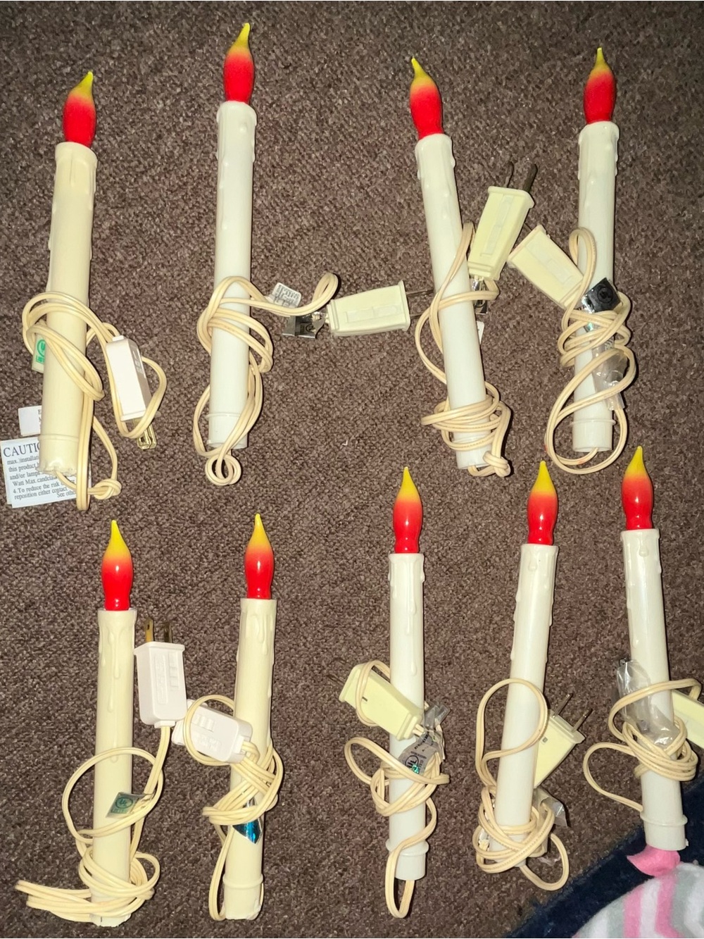 Ting Shen Vintage 9” Electric Window Candles 9 Total All In Working Condition